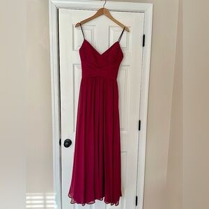 Hayley Paige Occasions Bridesmaid Dress #5704 | Designer Burgundy Wine Color